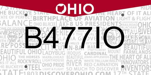B477IO Ohio License Plate