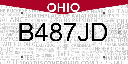 B487JD Ohio License Plate
