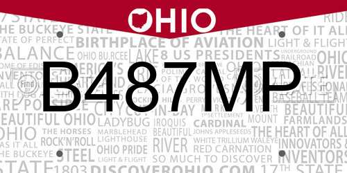 B487MP Ohio License Plate