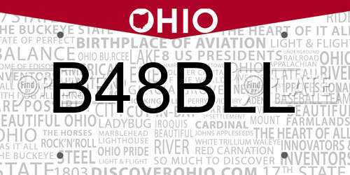 B48BLL Ohio License Plate