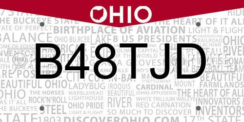 B48TJD Ohio License Plate