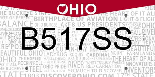 B517SS Ohio License Plate
