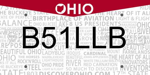 B51LLB Ohio License Plate
