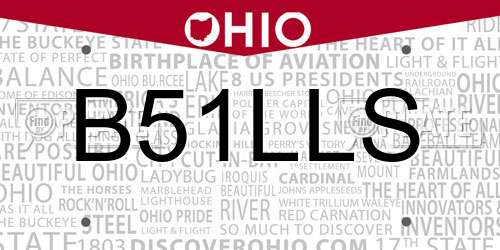 B51LLS Ohio License Plate