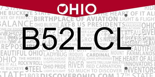 B52LCL Ohio License Plate