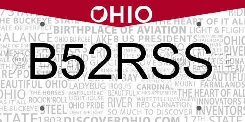 B52RSS Ohio License Plate