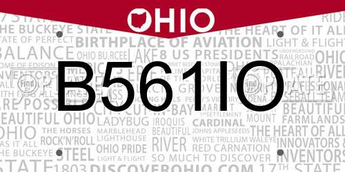 B561IO Ohio License Plate