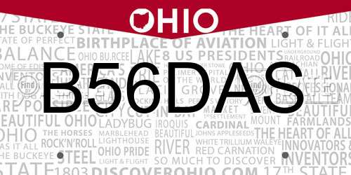 B56DAS Ohio License Plate