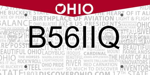 B56IIQ Ohio License Plate