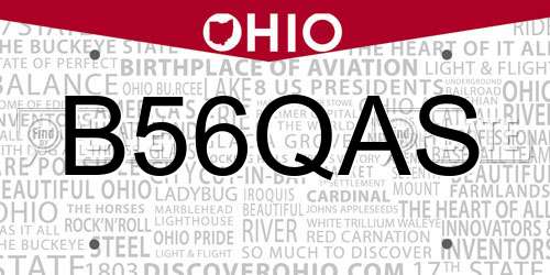B56QAS Ohio License Plate