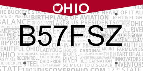 B57FSZ Ohio License Plate