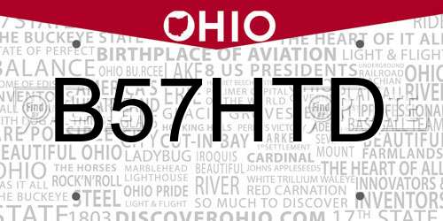 B57HTD Ohio License Plate