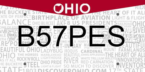 B57PES Ohio License Plate