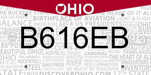 B616EB Ohio License Plate