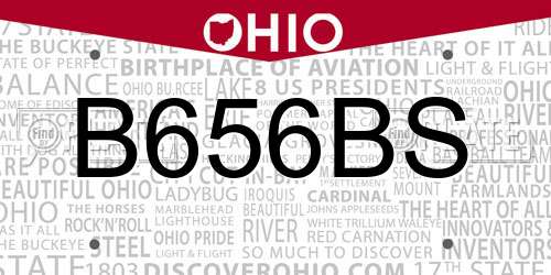 B656BS Ohio License Plate
