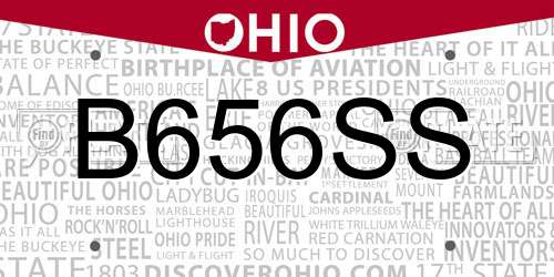B656SS Ohio License Plate