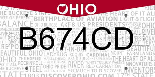 B674CD Ohio License Plate