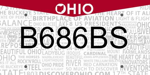 B686BS Ohio License Plate