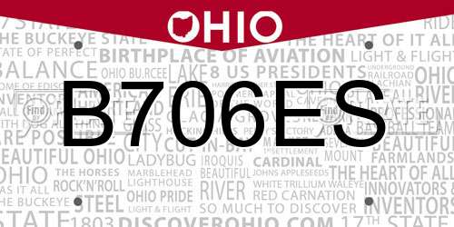 B706ES Ohio License Plate