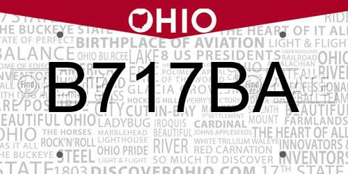 B717BA Ohio License Plate
