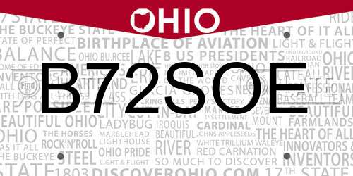 B72SOE Ohio License Plate