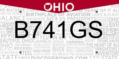 B741GS Ohio License Plate
