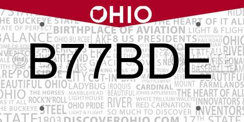 B77BDE Ohio License Plate