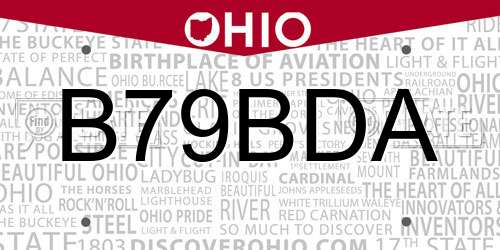 B79BDA Ohio License Plate