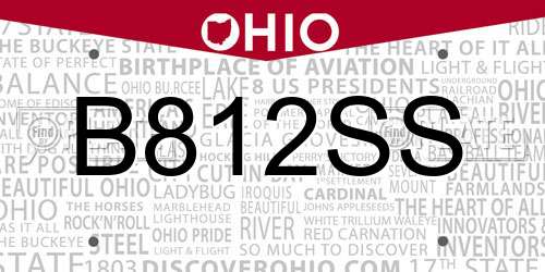B812SS Ohio License Plate