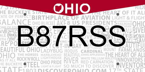 B87RSS Ohio License Plate