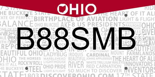 B88SMB Ohio License Plate