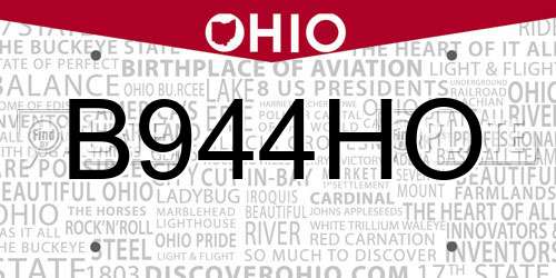 B944HO Ohio License Plate