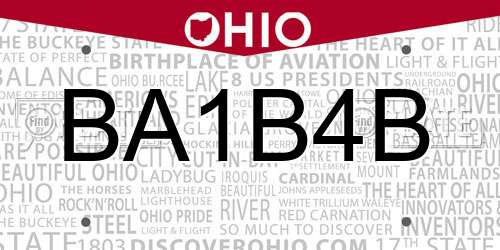 BA1B4B Ohio License Plate