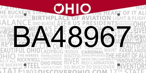 BA48967 Ohio License Plate