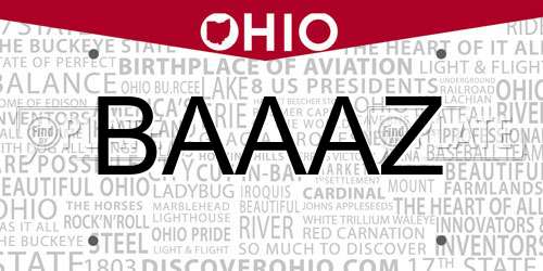 BAAAZ Ohio License Plate