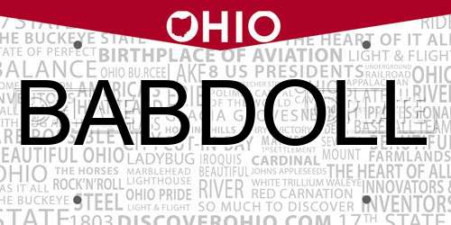 BABDOLL Ohio License Plate