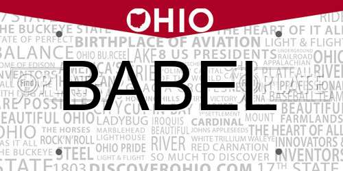 BABEL Ohio License Plate
