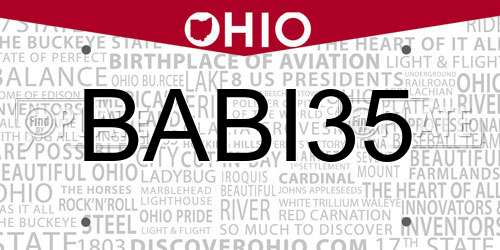 BABI35 Ohio License Plate