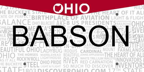 BABSON Ohio License Plate