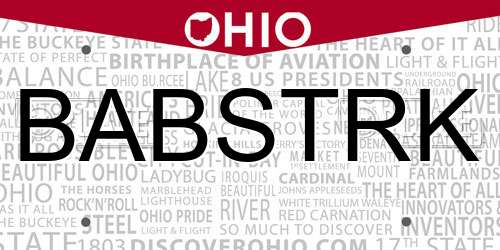 BABSTRK Ohio License Plate