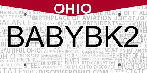 BABYBK2 Ohio License Plate