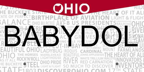 BABYDOL Ohio License Plate