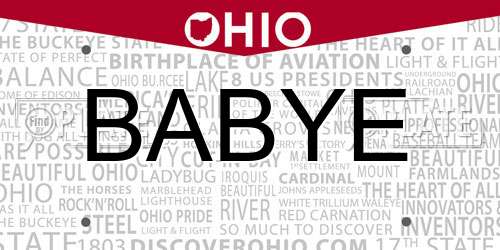 BABYE Ohio License Plate