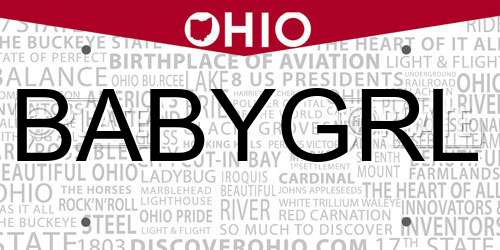 BABYGRL Ohio License Plate
