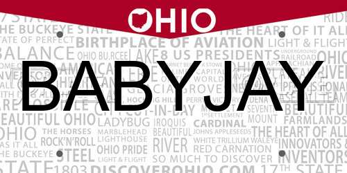 BABYJAY Ohio License Plate