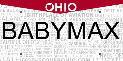 BABYMAX Ohio License Plate