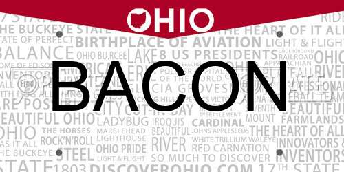 BACON Ohio License Plate