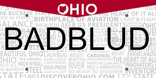 BADBLUD Ohio License Plate