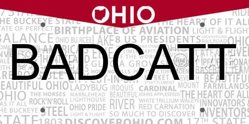 BADCATT Ohio License Plate