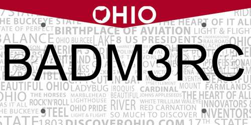 BADM3RC Ohio License Plate